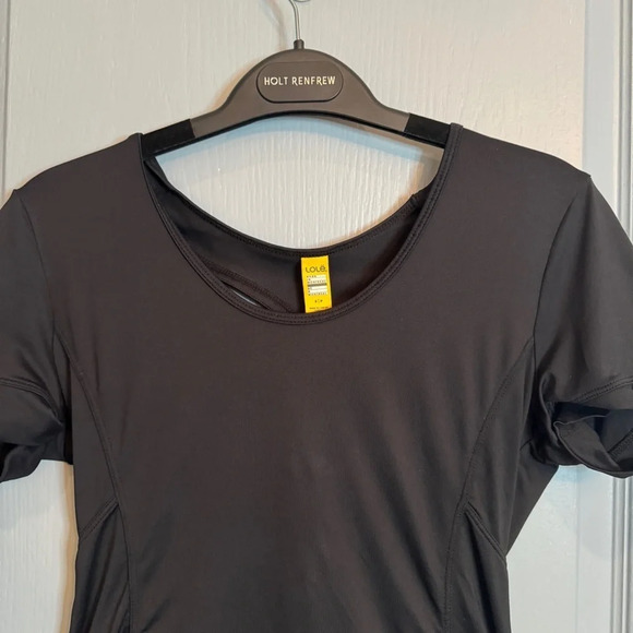 Lole Short Sleeve Cut Out Back Tee Black Women's Small Workout Athletic Gym Yoga - Picture 3 of 12